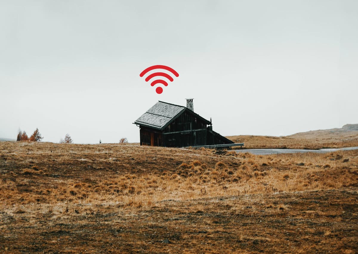 Ein abgelegenes Haus mit Internetempfang